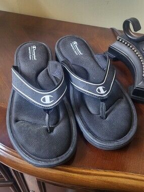 Champion Black Women Memory Foam Flip Flop Sandals